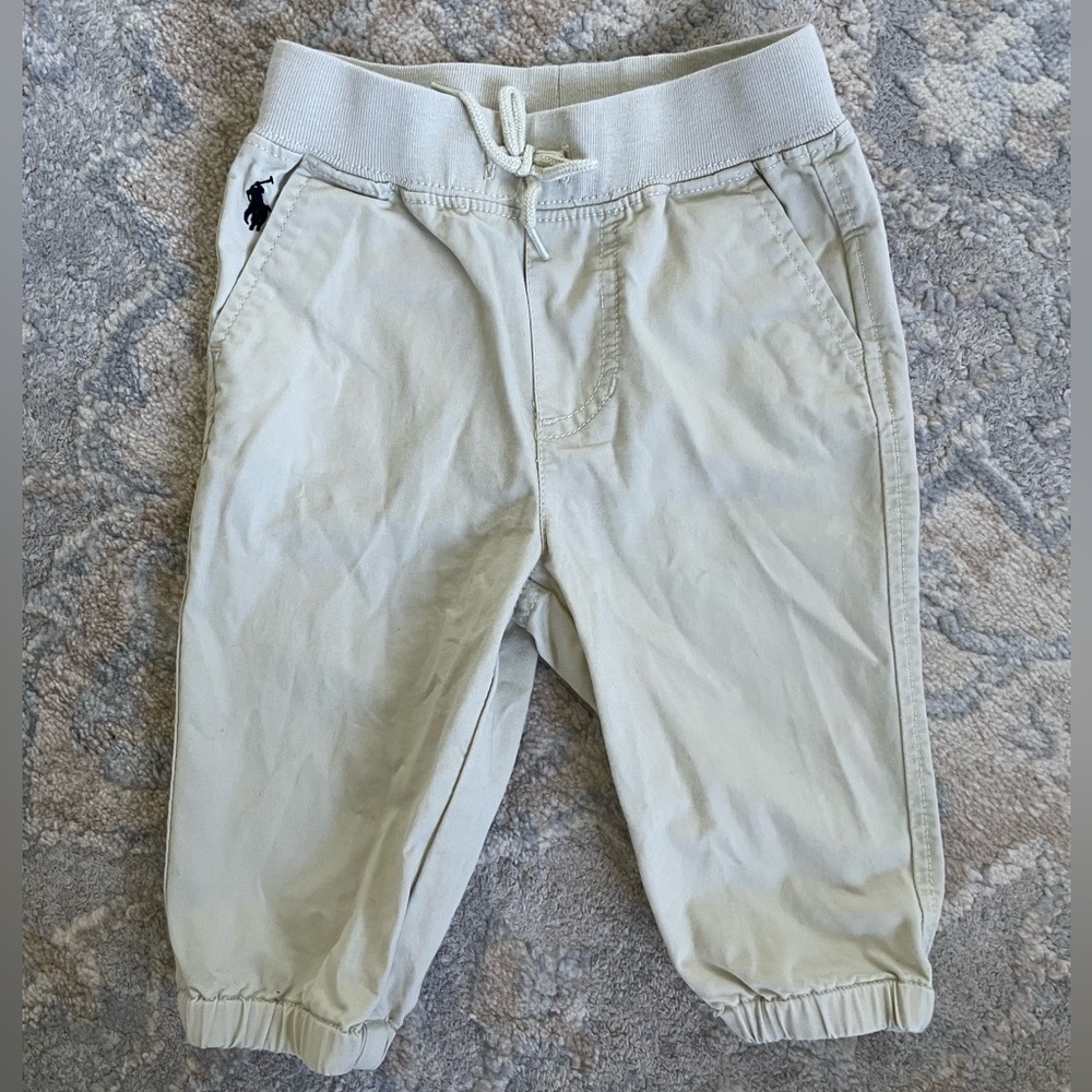 Polo by Ralph Lauren Beige Tie-Waist Jogger Pants, size 6M